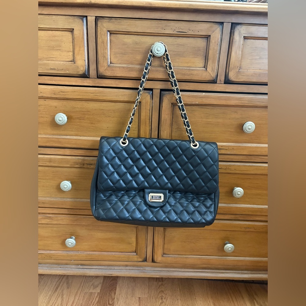 Black quilted bag